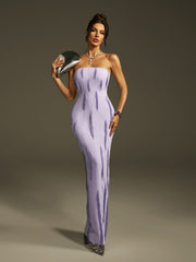 Lanica Strapless Beaded Fringe Maxi Dress