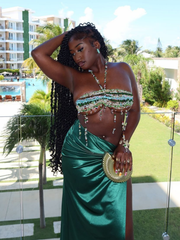 Linden Fringe Gemstone Beaded Bralette