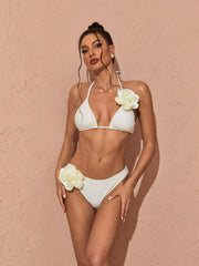 Lore Halterneck Flower Bikini Two Piece Set