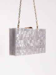 Mahesa Acrylic Convertible Clutch In White