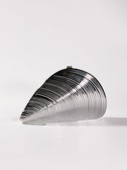Maika Seashell Convertible Clutch In Silver