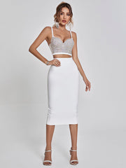 Mariam Bandage Pencil Skirt In White