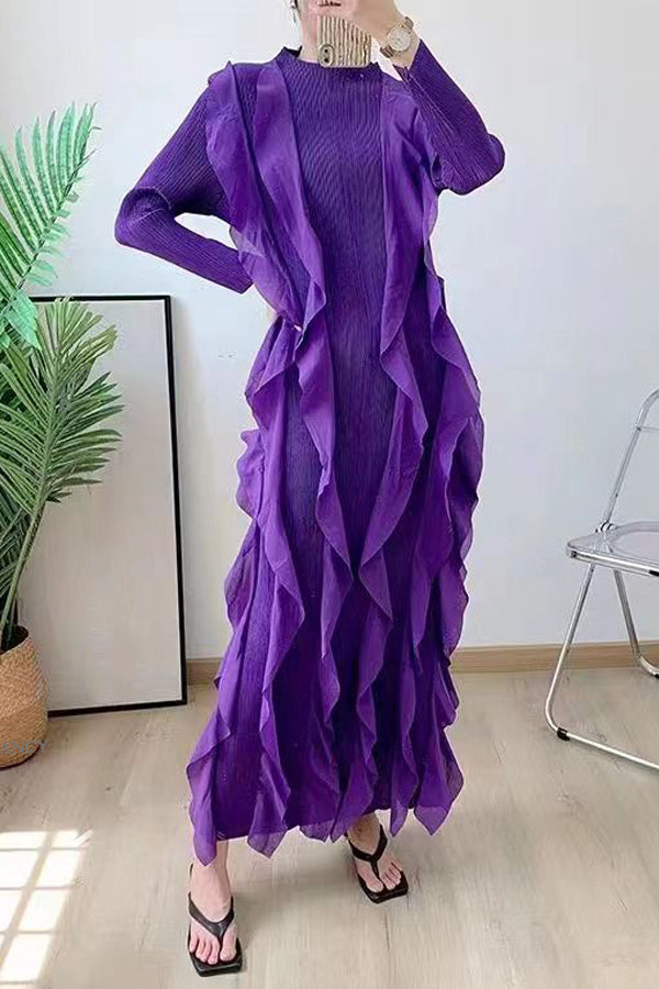 Bodycon Long Sleeve Ruffle Stretch Dress