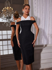 Neelam Folded Collar Midi Dress