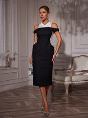 Neelam Folded Collar Midi Dress