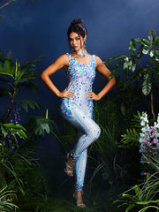 Nero Seashell Rhinestone Jumpsuit In Multi