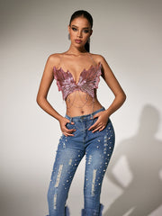 Nyriel Ruched  Extension Butterfly Armor Top