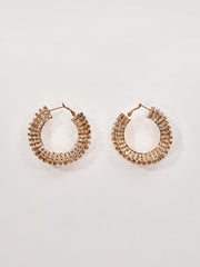 Oexryn Rhinestone Hoop Earrings In Gold