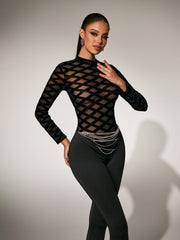 Olythra Long Sleeve Mesh Bodysuit