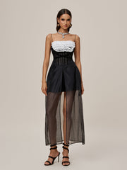 Onofre Spaghetti Mesh Split Maxi Dress