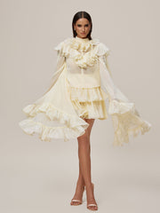 Oracion Bell Sleeve Ruffle Tiered Skirt Set