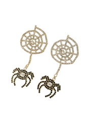Oryndel Cobweb Rhinestone Earrings