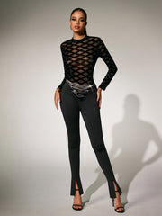 Orythia Chain Bootcut Pants