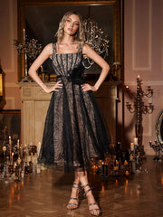 Ottilia Square Neck Lace Midi Dress