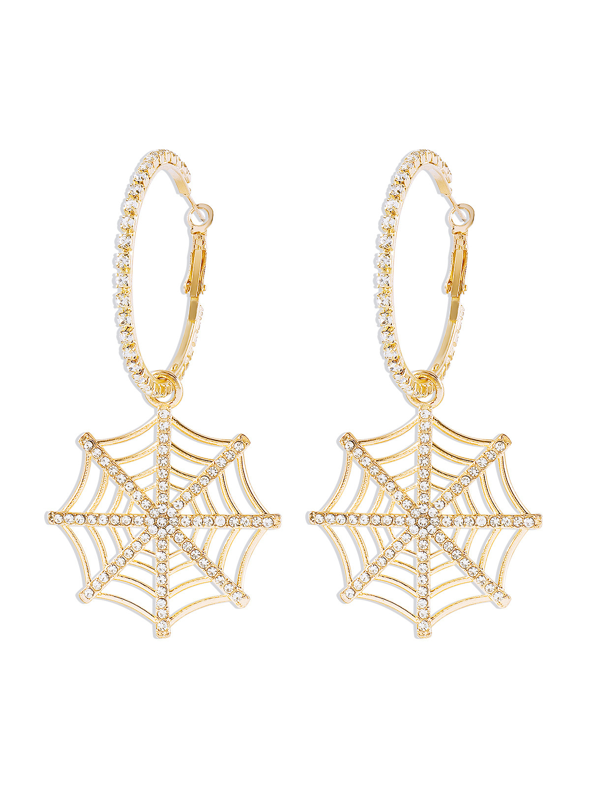 Palta Rhinestone Cobweb Earrings