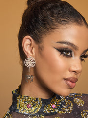 Palta Rhinestone Cobweb Earrings
