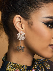 Palta Rhinestone Cobweb Earrings