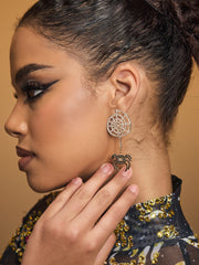 Palta Rhinestone Cobweb Earrings
