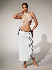 Panos Halterneck Pearl Hollow Top