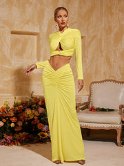 Perssis Twisted Ruched Skirt Set