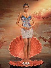 Quenelle Spaghetti Butterfly Sequin Mini Dress