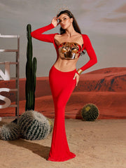 Quill Halterneck Armor Top In Rose Gold