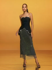 Reggie Rhinestone Bandage Skirt Set