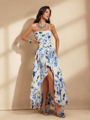 Rexmir Spaghetti Floral Printed Maxi Dress