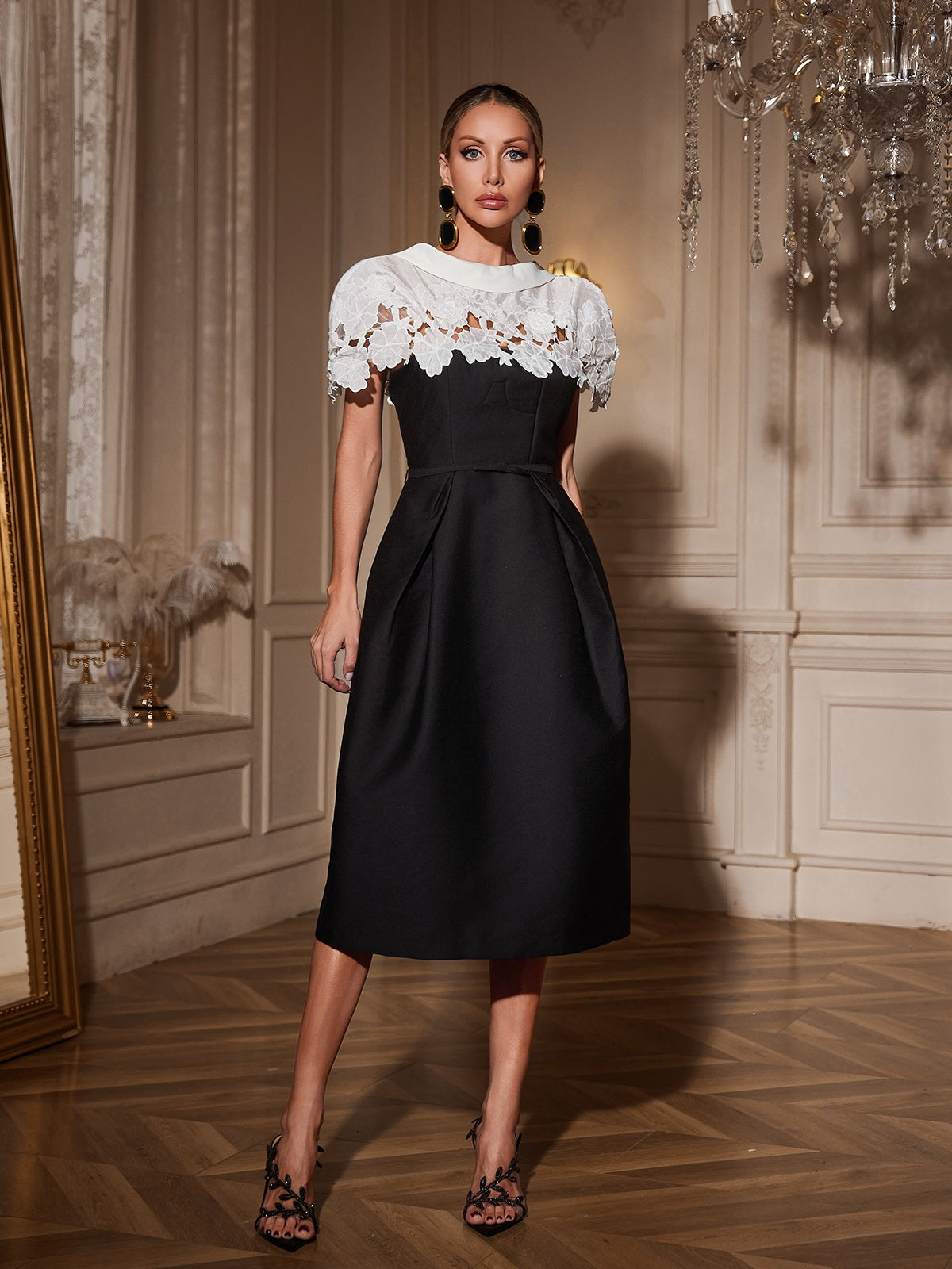 Reyra Floral Cutout Midi Dress