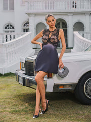 Syvanna Sleeveless Cutout Satin Skirt Set