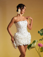 Thaddai Flower Pearl Crystal Skirt Set