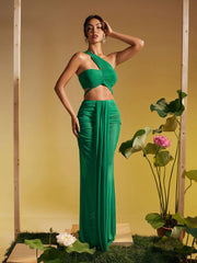 Tilly Draped Mesh Skirt Set