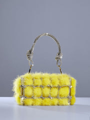 Tristano Faux Fur Crystal Bag