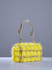 Tristano Faux Fur Crystal Bag
