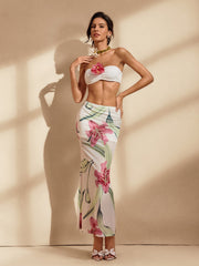 Waelyra Strapless Floral Skirt Set