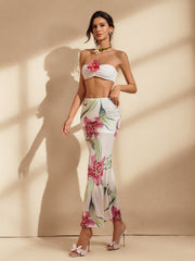 Waelyra Strapless Floral Skirt Set