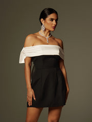 Xylia Off Shoulder Bow Mini Dress