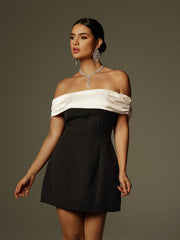Xylia Off Shoulder Bow Mini Dress