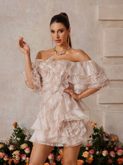 Xyrisza Off Shoulder Ruffle Mini Dress