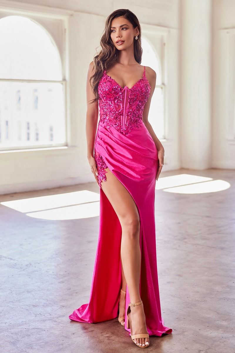 Cinderella Divine S439 Long Formal Glitter Mermaid Prom Dress